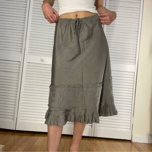Dosa grey silk skirt